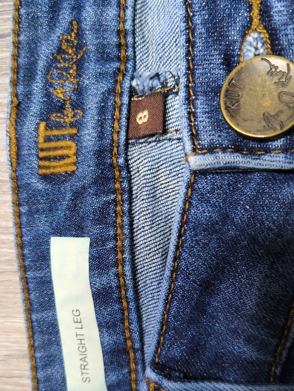 sac711 ✂️KUT Kut from the Kloth Straight Leg Size 8 Woman's Denim Jeans - Picture 4 of 6